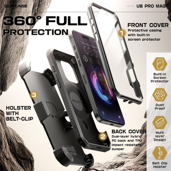 Supcase iPhone 16 Pro Max Cover UB Pro MagSafe Sort