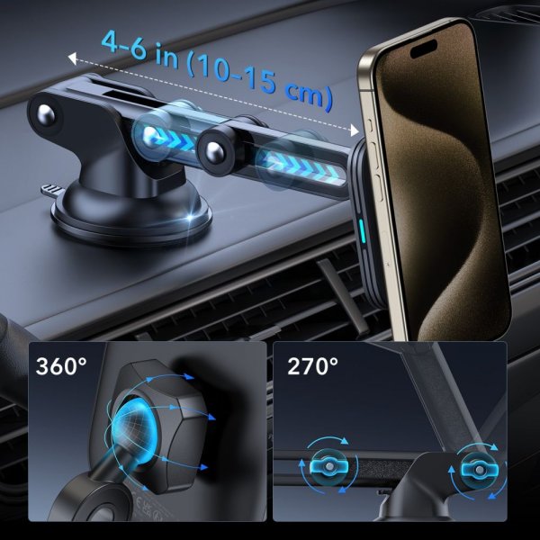ESR Bilholder Qi2 Dashboard Wireless Car Charger HaloLock Sort