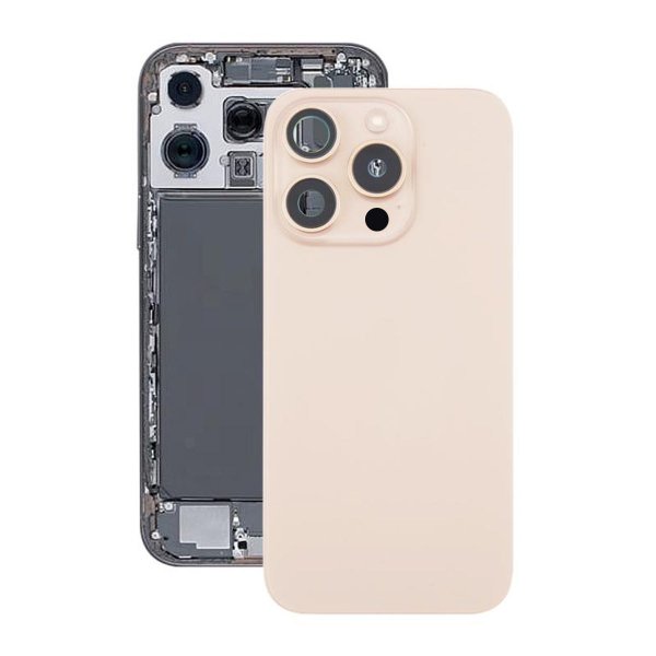 iPhone 16 Pro Max Bagside Glas Komplet OEM - Sandfarvet titanium