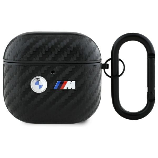 BMW AirPods 4 Cover Carbon Dobbelt Logo Sort