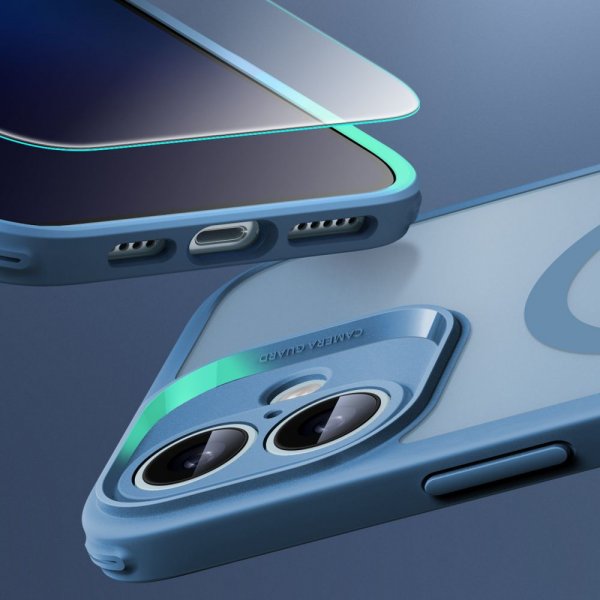 ESR iPhone 16 Cover og Skærmbeskyttelse Classic Pro MagSafe Sæt Blå