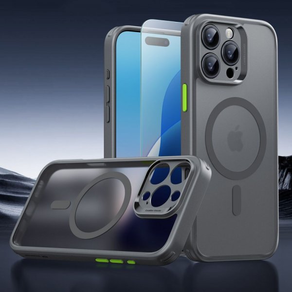 ESR iPhone 16 Pro Cover og Skærmbeskytter Classic Pro MagSafe Sæt Grå