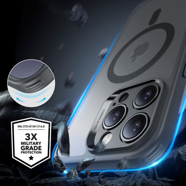 ESR iPhone 16 Pro Max Cover og Skærmbeskyttelse Classic Pro MagSafe Sæt Grå