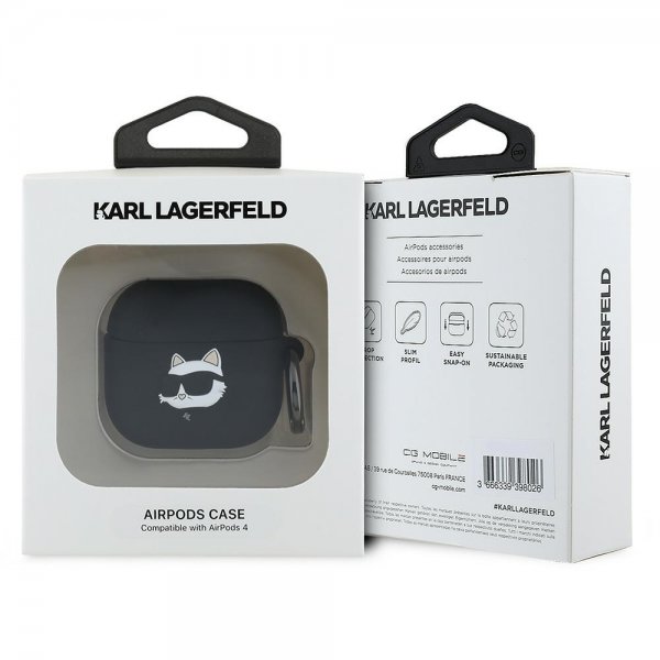 Karl Lagerfeld AirPods 4 Cover Choupette 3D Sort