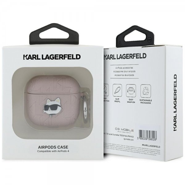 Karl Lagerfeld AirPods 4 Cover Monogram Choupette Rosa