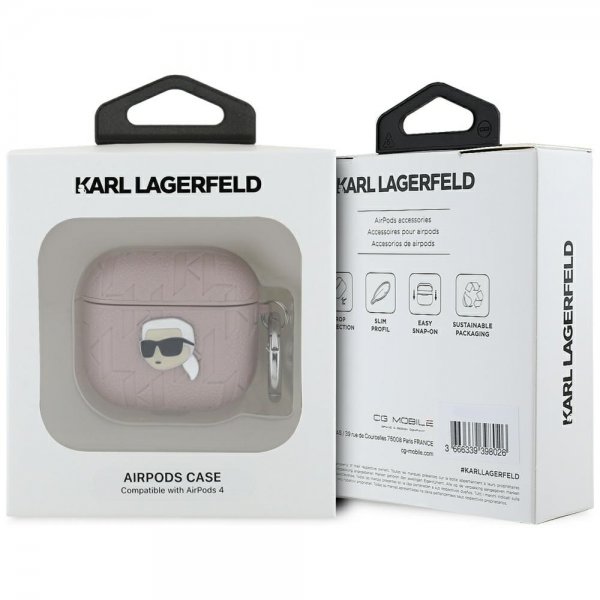 Karl Lagerfeld AirPods 4 Cover Monogram Karl Pink