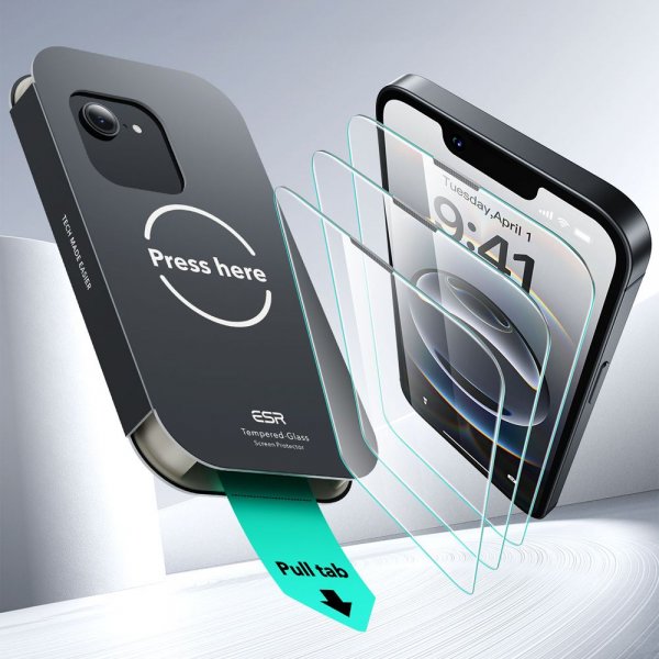 ESR iPhone 13/13 Pro/14/16e/17e Skærmbeskyttelse UltraFit 2-pak