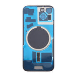 iPhone 15 Bagside Glas med Magnet og Kameralinse - Sort