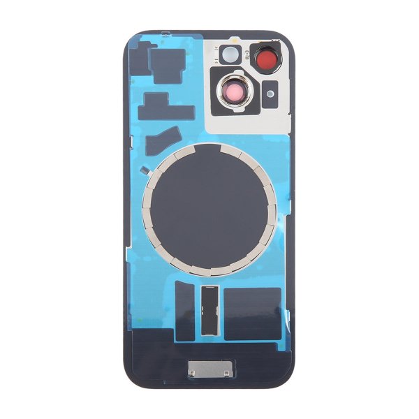 iPhone 15 Bagside Glas med Magnet og Kameralinse - Hvid