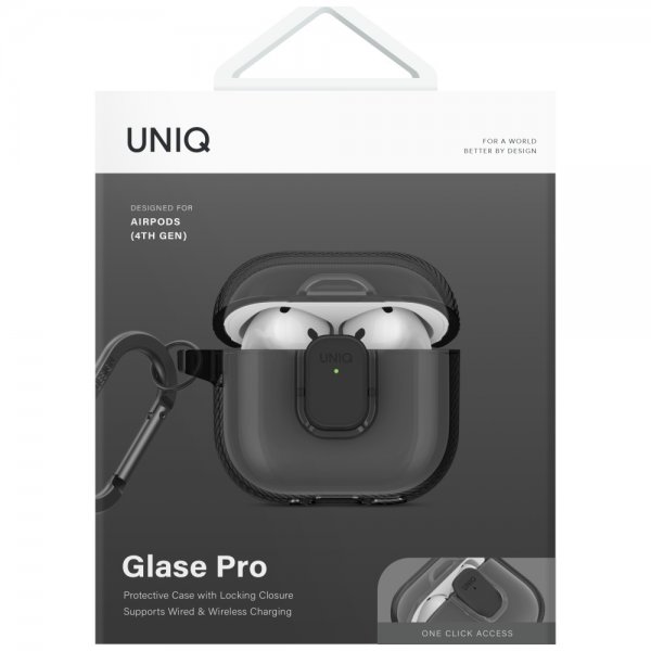 UNIQ AirPods 4 Cover Glase Pro Sort