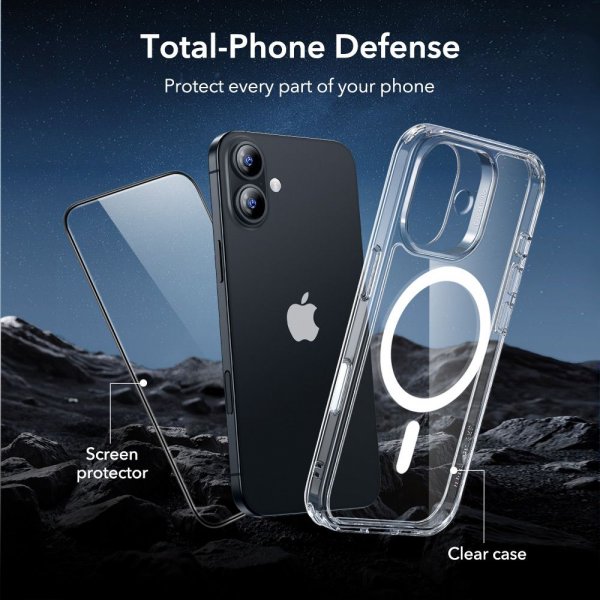 ESR iPhone 17 Cover og Skærmbeskyttelse Classic Hybrid MagSafe Sæt Transparent
