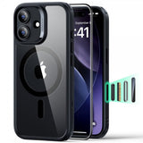 ESR iPhone 17 Cover og Skærmbeskytter Classic Hybrid MagSafe Sæt Sort Gennemsigtig