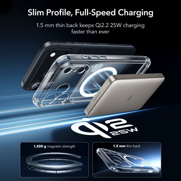 ESR iPhone 17 Pro Cover og Skærmbeskyttelse Classic Hybrid MagSafe Sæt Gennemsigtig