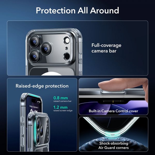 ESR iPhone 17 Pro Max Cover og Skærmbeskyttelse Classic Hybrid MagSafe Sæt Transparent