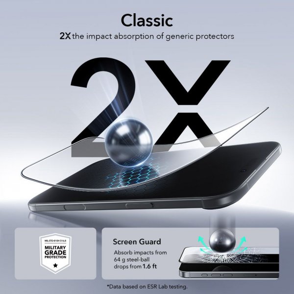ESR iPhone Air Skærmbeskyttelse UltraFit 2-pak
