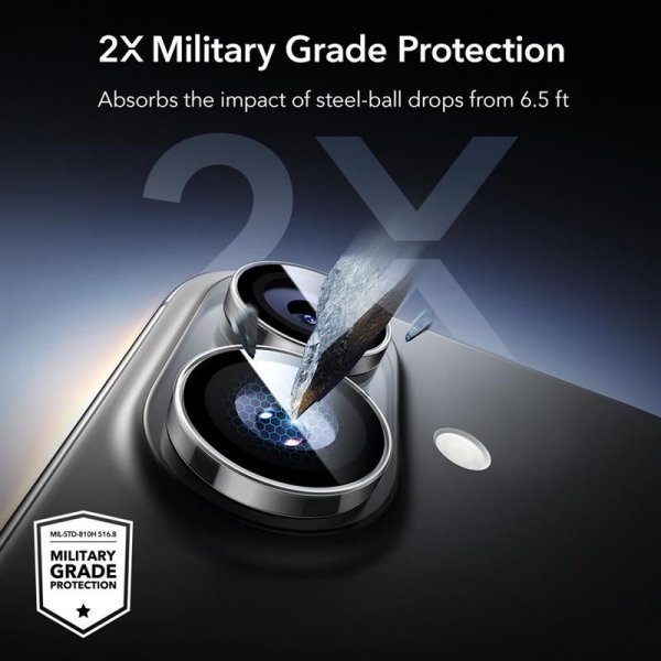 ESR iPhone 16/iPhone 16 Plus/iPhone 17 Kamerabeskyttelse Armorite Transparent