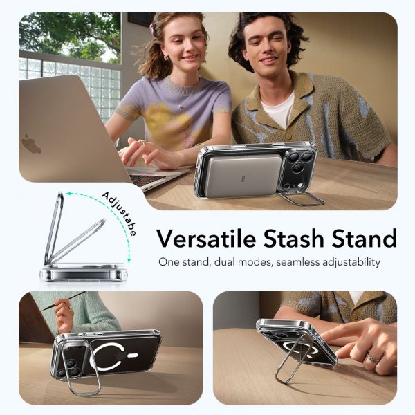 ESR iPhone 17 Pro Cover Classic Hybrid Kickstand MagSafe Transparent