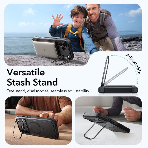 ESR iPhone 17 Pro Cover Cyber Tough Kickstand MagSafe Sort