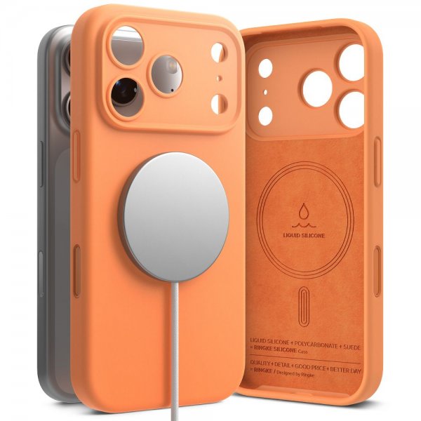 Ringke iPhone 17 Pro Cover Silikone Magnetisk Tangerine