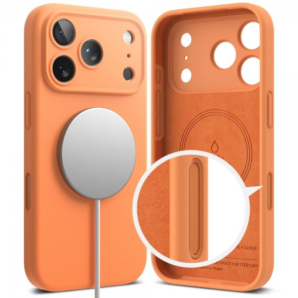 Ringke iPhone 17 Pro Cover Silikone Magnetisk Tangerine