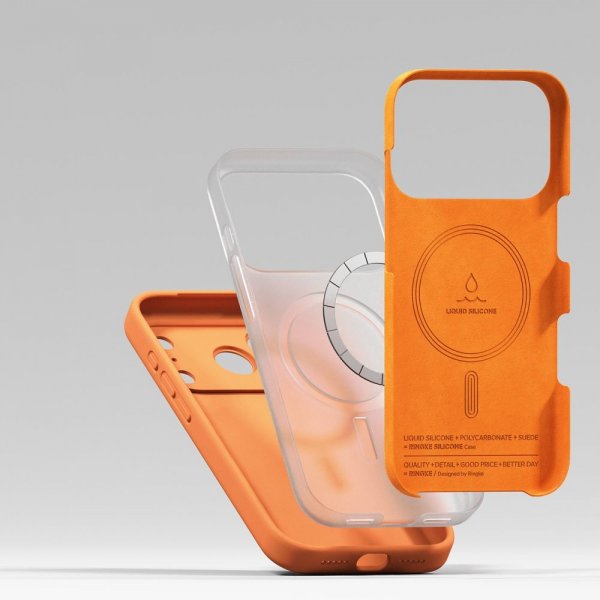 Ringke iPhone 17 Pro Cover Silikone Magnetisk Tangerine