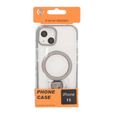 iPhone 15 Cover Ringholder MagSafe Sort Gennemsigtig