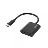 Hama USB-C Lyd/Opladningsadapter 2-i-1