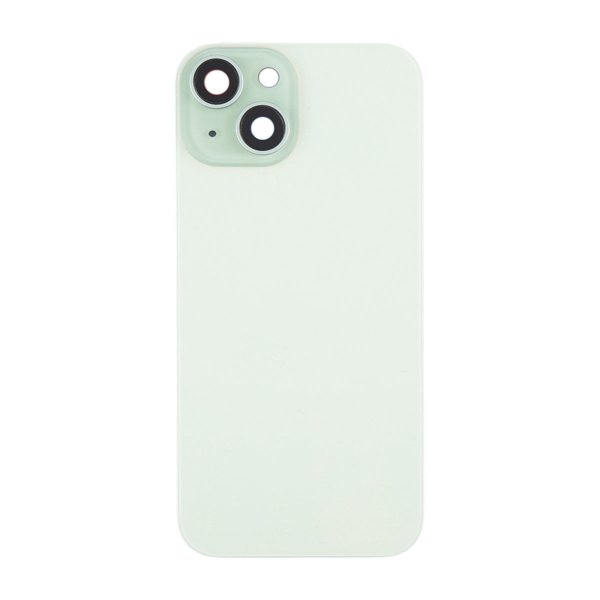 iPhone 15 Plus Bagside Glas med Magnet og Kameralinse - Grøn