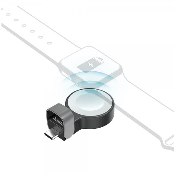 Hama Apple Watch-oplader med USB-C-stik Sort