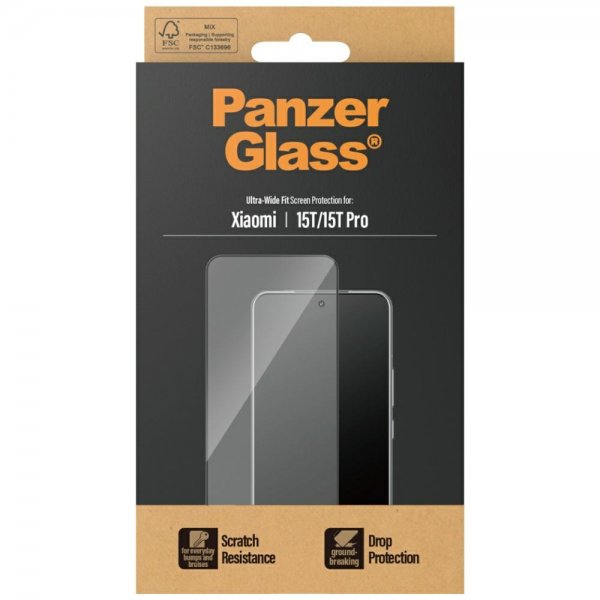 PanzerGlass Xiaomi 15T/15T Pro Skærmbeskyttelse Ultra-Wide Fit