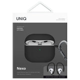 UNIQ AirPods 4 Cover med Earhooks Nexo Sort