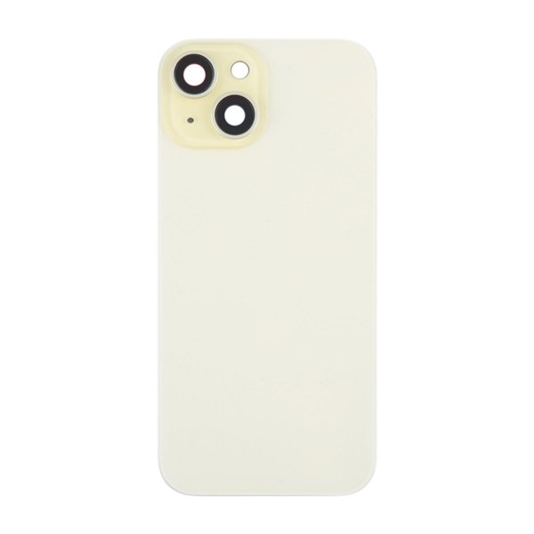 iPhone 15 Plus Bagside Glas med Magnet og Kameralinse - Gul