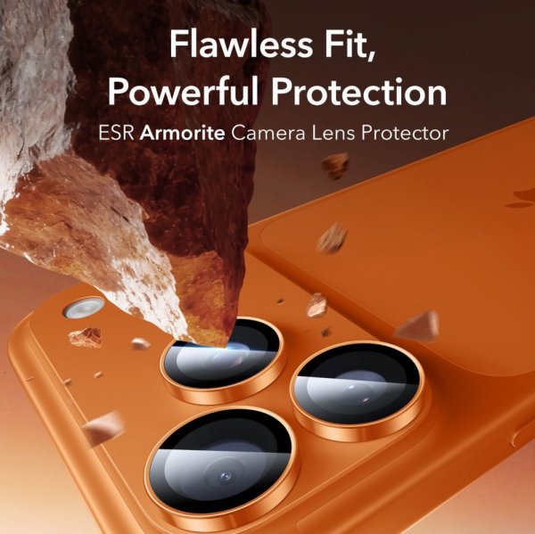 ESR iPhone 14/15/16/17 Pro & Pro Max Kameralinsebeskyttelse Armorite Orange