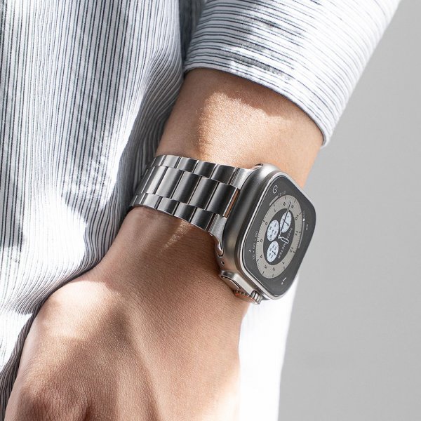 Ringke Apple Watch 44/45/46mm/Ultra 49mm Armbånd Metal One Air Sølv