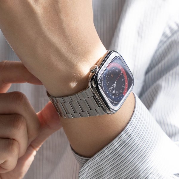 Ringke Apple Watch 44/45/46mm/Ultra 49mm Armbånd Metal One Air Sølv