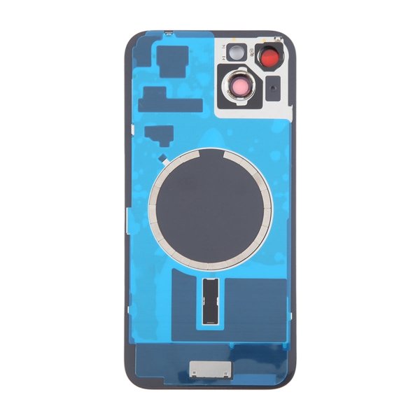 iPhone 15 Plus Bagside Glas med Magnet og Kameralinse - Gul