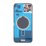 iPhone 15 Plus Bagsideglas med Magnet og Kameralinse - Hvid