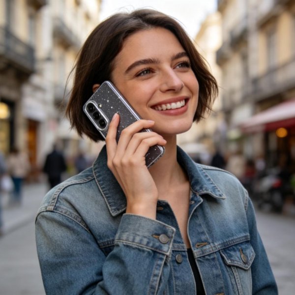 Tech-Protect Samsung Galaxy A57 Cover FlexAir Transparent Glitter