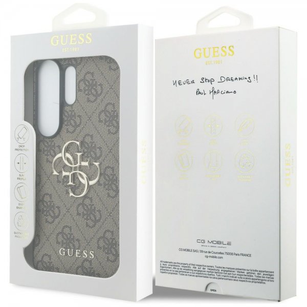 Gæt Samsung Galaxy S26 Ultra Cover 4G Metal Logo Brun