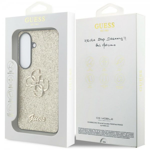 Guess Samsung Galaxy S26 Cover Fixed Glitter Guld