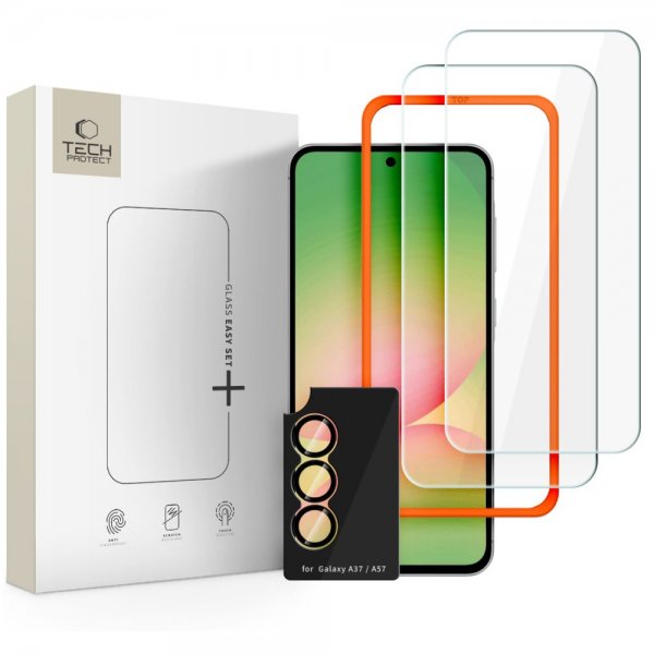 Tech-Protect Samsung Galaxy A37 Skærmbeskyttelse & Kamerabeskyttelse Easy Set+ 3-pak