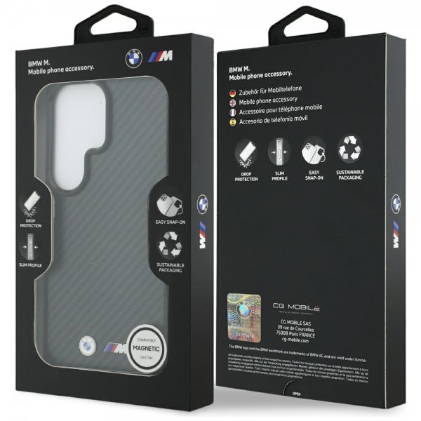 BMW Samsung Galaxy S26 Ultra Cover Kevlar MagSafe M Logo Sort