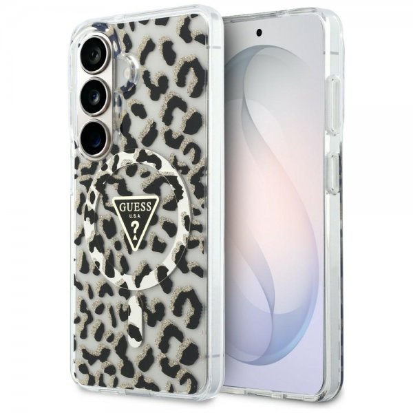 Gæt Samsung Galaxy S26 Cover Leopard Print MagSafe Sort Hvid