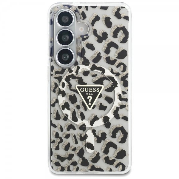 Gæt Samsung Galaxy S26 Cover Leopard Print MagSafe Sort Hvid