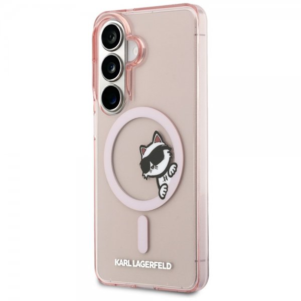 Karl Lagerfeld Samsung Galaxy S26 Cover Choupette Peekaboo MagSafe Rosa