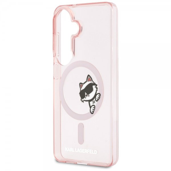 Karl Lagerfeld Samsung Galaxy S26 Cover Choupette Peekaboo MagSafe Rosa
