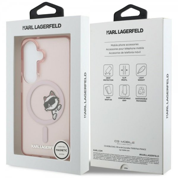 Karl Lagerfeld Samsung Galaxy S26 Cover Choupette Peekaboo MagSafe Rosa
