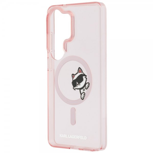 Karl Lagerfeld Samsung Galaxy S26 Ultra Cover Choupette Peekaboo MagSafe Rosa