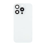 iPhone 15 Pro Bagside Glas med Magnet og Kameralinse - Hvid Titanium