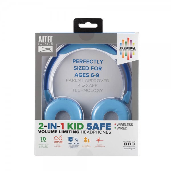 Altec Lansing Hovedtelefoner Børn Trådløse 2i1 On-Ear Blå